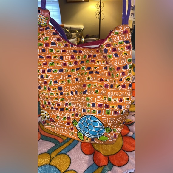 Sun N’ Sand Beaded Sea Turtle Beach Tote With Detachable Zip Bag - Picture 3 of 12